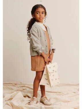 NWT Rylee Cru flounce cardigan mint blue fog sweater 8-9y